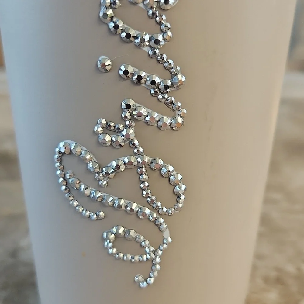 Gray Bride Tumbler with Rhinestone Heart